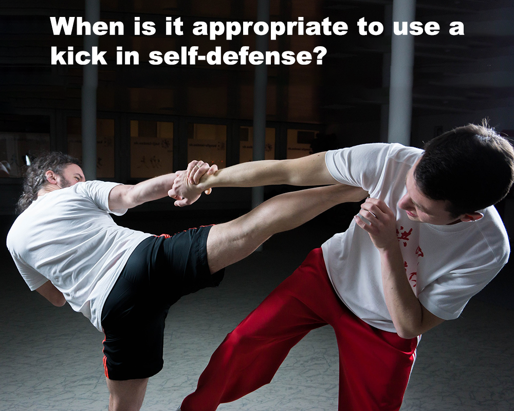 When is it appropriate to use a kick in self-defense? image