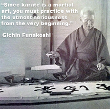 Since karate is a martial art, you must practice with the utmost seriousness from the very beginning. image