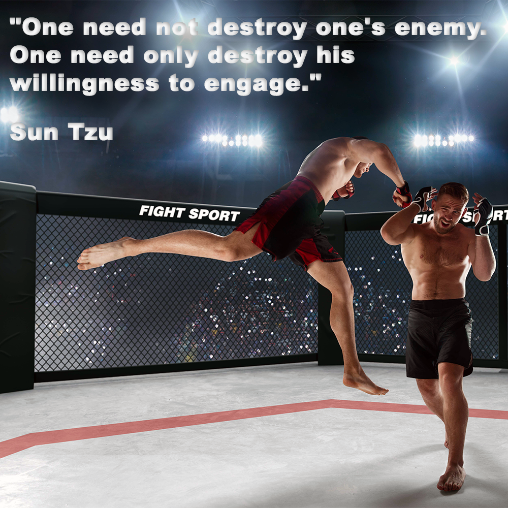 One need not destroy one's enemy. One need only destroy his willingness to engage. image