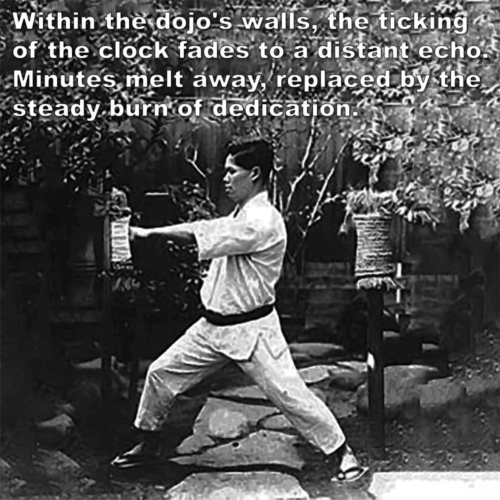 Within the dojo’s walls, the ticking of the clock fades to a distant echo. Minutes melt away, replaced by the steady burn of dedication. image