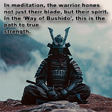 In meditation, the warrior hones not just their blade, but their spirit. In the Way of Bushido, this is the path to true strength. image