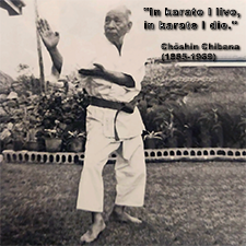 In karate I live, in karate I die. - Chōshin Chibana image