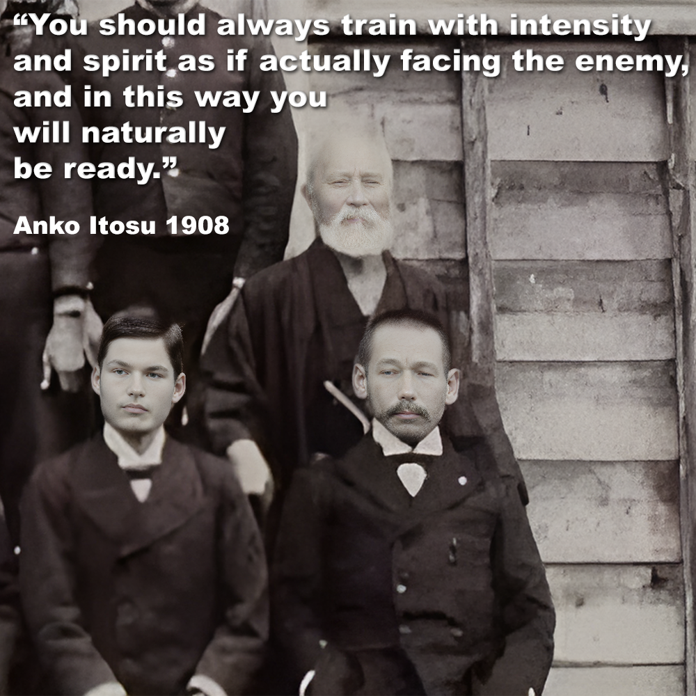 You should always train with intensity and spirit as if actually facing the enemy, and in this way you will naturally be ready. image