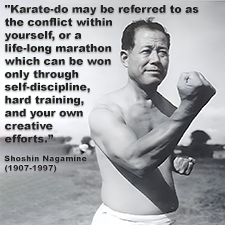 Karate-do may be referred to as the conflict within yourself. image