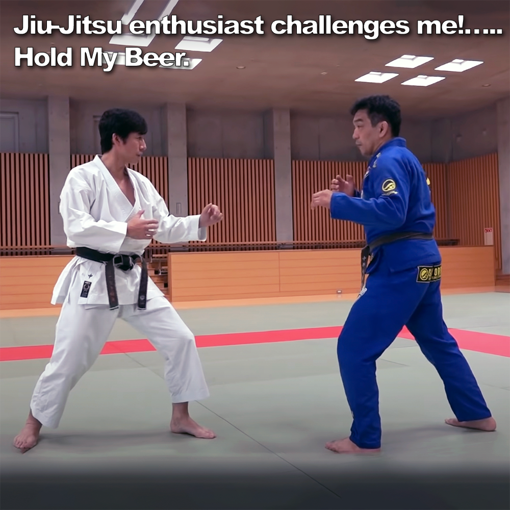 Jiu-Jitsu enthusiast challenges me!…..Hold My Beer. image