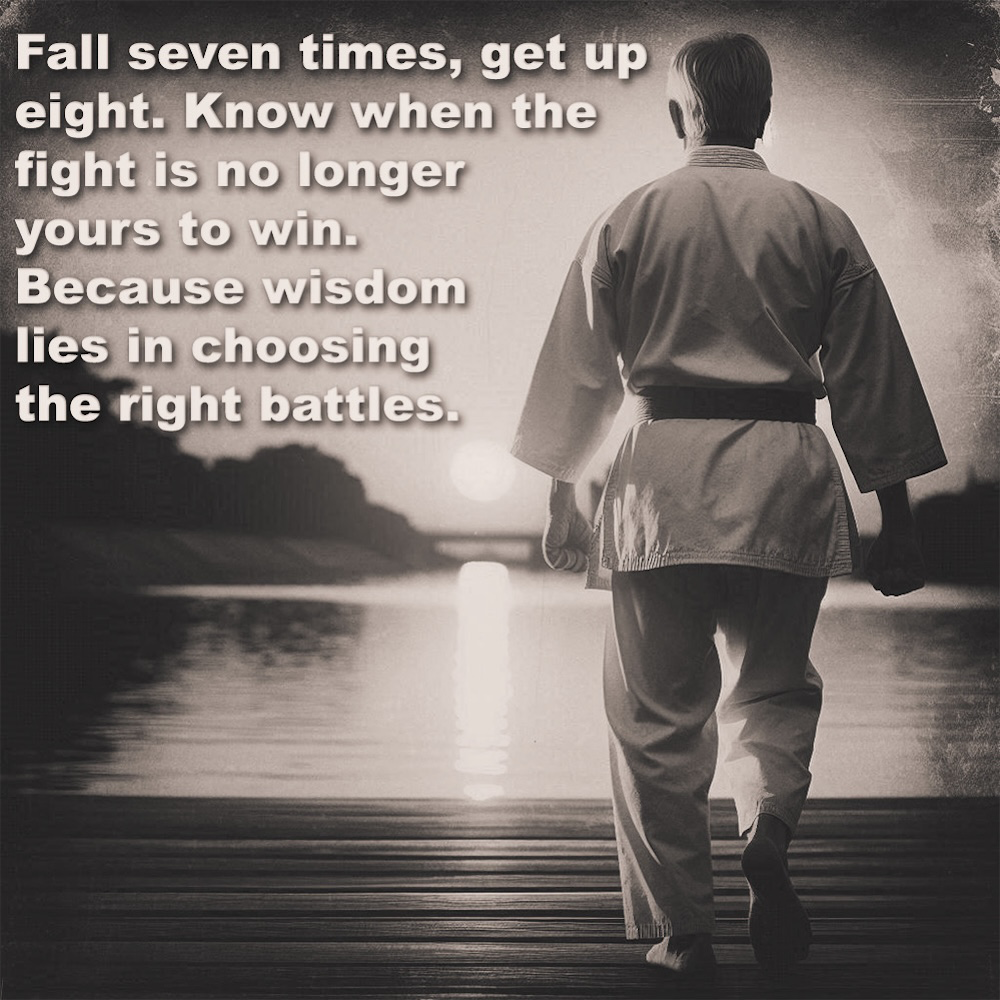 Fall seven times, get up eight. Know when the fight is no longer yours to win. Because wisdom lies in choosing the right battles. image