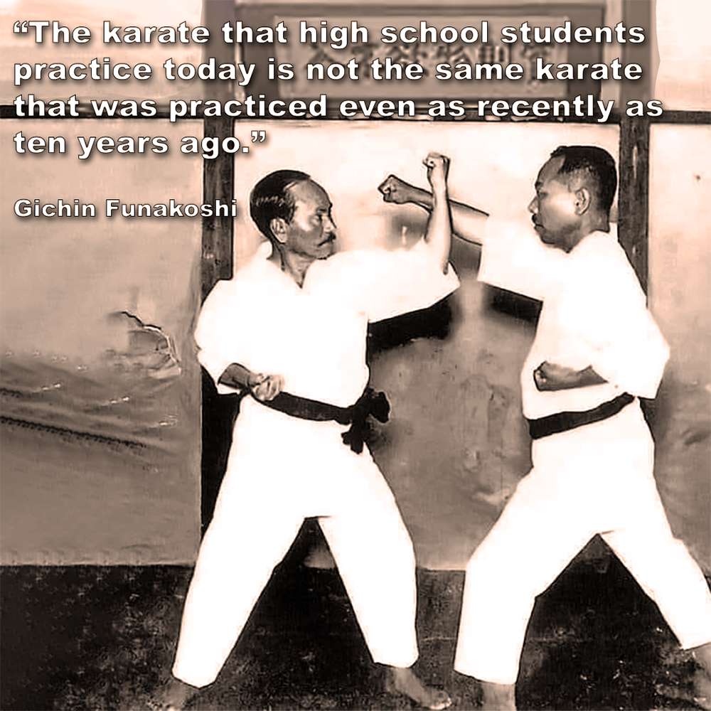 The karate that high school students practice today is not the same karate that was practiced even as recently as ten years ago. image