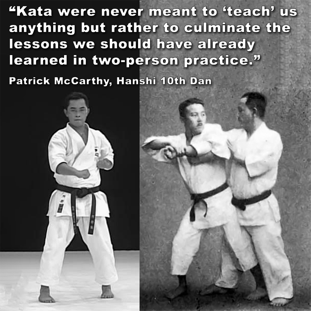 Kata were never meant to ‘teach’ us anything but rather to culminate the lessons we should have already learned in two-person practice. image