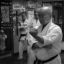 You must train a little bit, but you must train often. Consistency is what creates a great martial artist. image