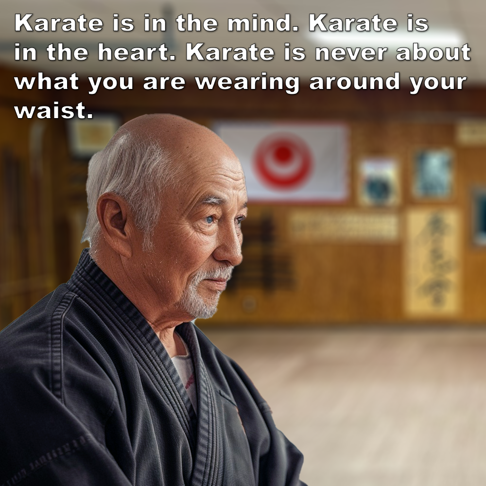 Karate is in the mind. Karate is in the heart. Karate is never about what you are wearing around your waist. image